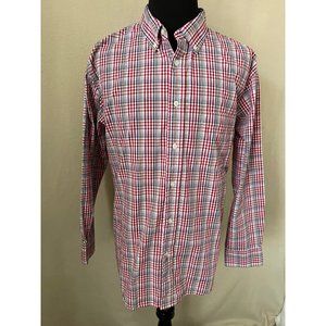 Haggar Plaid Long Sleeve Button Up Shirt